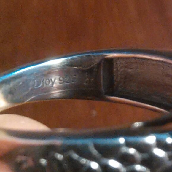 Indian Artistry Tanzanite Sterling Silver Carved Filigree Ring (Size 6) - Picture 13 of 16